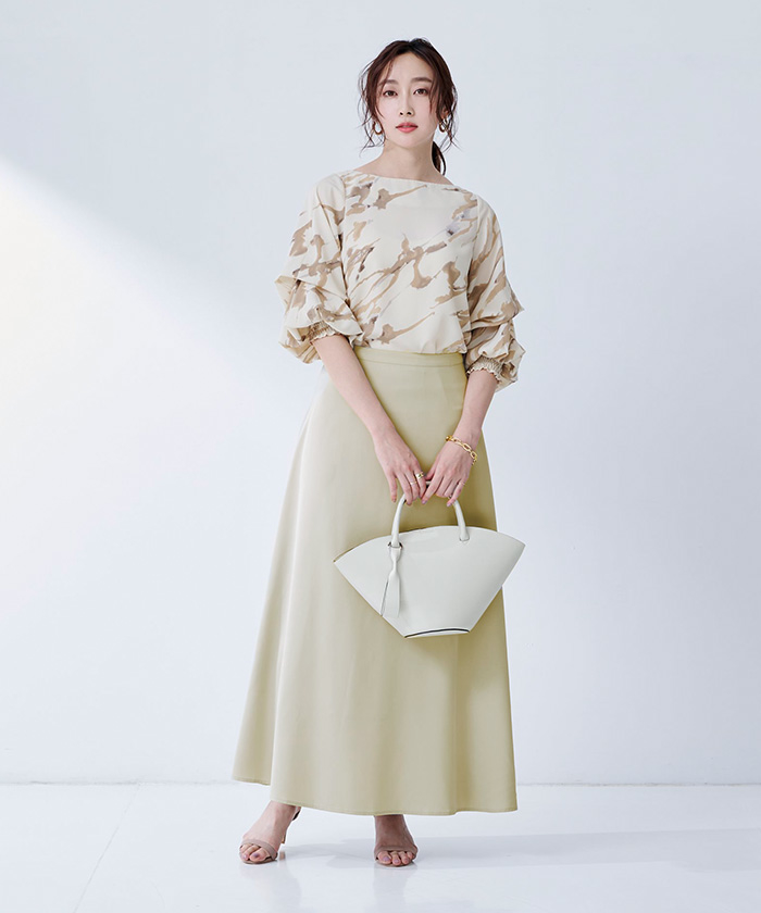 u003c韓国HOWUS\u003e LAHEL SKIRT(SKY BLUE）ロングスカート - ロング